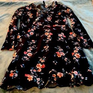 Divided Black and Pink Floral Top